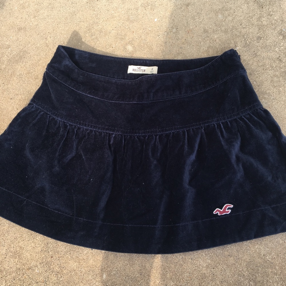 Navy velvet hollister skirt